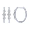 Sterling Silver 1/4Ctw Fashion Hoop Earrings