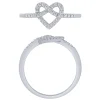 Sterling Silver 0.13Ctw Heart Knot Ring
