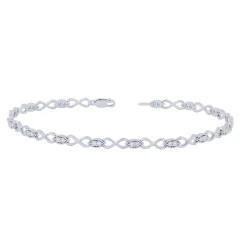 Sterling Silver 0.12Ctw Infinity Bracelet