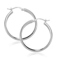 Sterling Silver Lg 1/2 Round Tubing Earrings