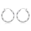 Sterling Silver Lg Embossed Shell Earrings