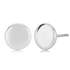 Sterling Silver 8mm Flat Round Stud Earrings