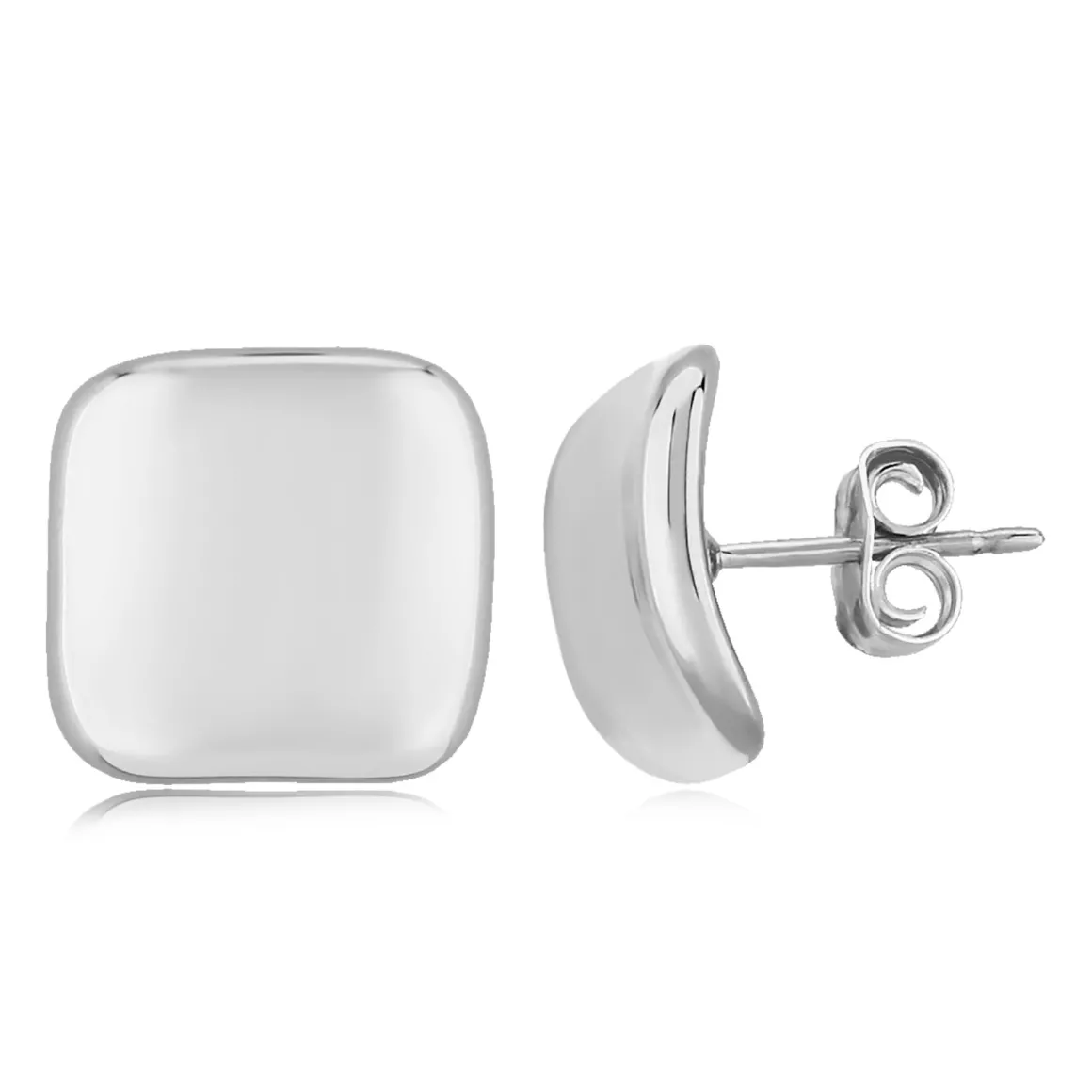 Sterling Silver 10mm Inverted Square Stud Earrings