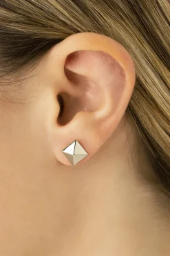 Sterling Silver 8mm Pyramid Post Earrings