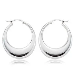 Sterling Silver Pl Shell Hoop S/D Earrings