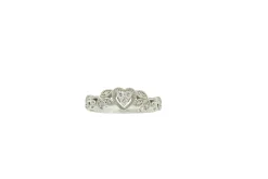 Sterling Silver Pure Promise Ring With  1/8Cttw Round Diamonds