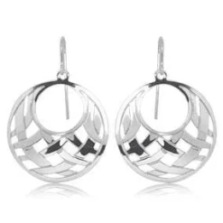 Sterling Silver Small Gypsy Basketweave Earrings