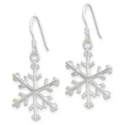 Sterling Silver  Snowflake Dangle Earrings