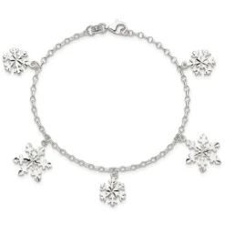 Sterling Silver Snowflake Charm Bracelet