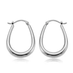 Sterling Silver U Shape Hoop S/D Earrings