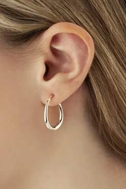 Sterling Silver U Shape Hoop S/D Earrings