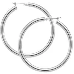 Sterling Silver 3X40mm S/D Tube Earrings
