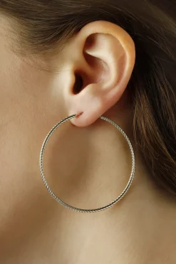 Sterling Silver 1.8X50mm Twist Tubing Earrings