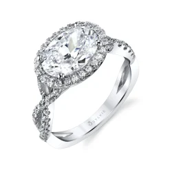 Sylvie Collection 14K Oval Engagement Ring Setting