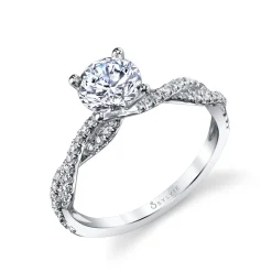 Sylvie Collection 14K Round Engagement Ring Setting With Twist Band