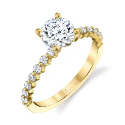 Sylvie Collection 14K Round Engagement Ring Setting .29tw
