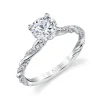 Sylvie Collection 14K White Gold Round Engagement Ring Setting
