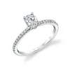 Sylvie Collection 14K White Gold Oval Engagement Ring Setting