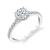 Sylvie Collection 14K White Gold Round Engagement Ring Setting