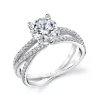 Sylvie Collection 14K White Gold Round Engagement Ring Setting