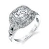 Sylvie Collection 14K White Gold Round Engagement Ring Setting