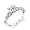 Sylvie Collection 14K White Gold Round Engagement Ring Setting