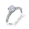 Sylvie Collection 14K White Gold Round Engagement Ring Setting