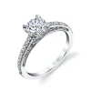Sylvie Collection 14K White Gold Round Engagement Ring Setting