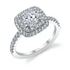 Sylvie Collection 14K White Gold Classic Double Halo Ring Setting