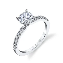 Sylvie Collection 14K White Gold Solitaire Engagement Ring Setting