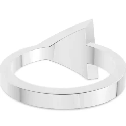 UCONN Diamond Engraved Geometric Ring in Sterling Silver