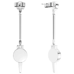 UCONN Diamond Logo Engraved Enamel Dangle Earring in Sterling Silver