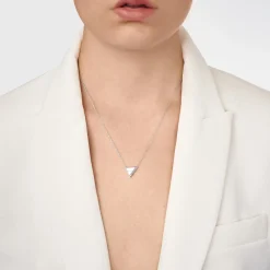 UCONN Geometric Necklace in Sterling Silver