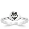 UCONN Logo Engraved Ring in Sterling Silver