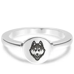 UCONN Logo Engraved Ring in Sterling Silver