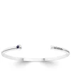 UCONN Sapphire Engraved Cuff Bracelet in Sterling Silver