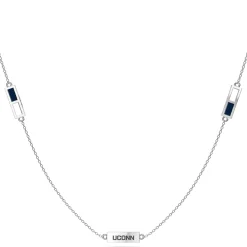 UCONN Triple Station Necklace in Sterling Silver